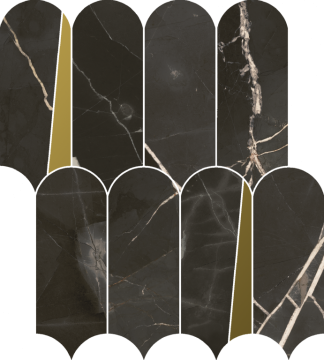 Мозаика 620110000235 Stellaris Absolut Black Mosaico Elegant Lux 32.5x36.1 Italon