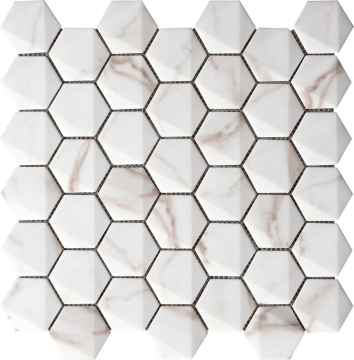 Мозаика 69HE-CA Hexagonal Calacata 34.6x30 Grespania