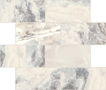 Мозаика 767787 Onyx&More White Blend Satin Modulo Muretto 6mm 7,5x15 30x30 Casa Dolce Casa