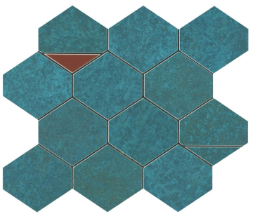 Мозаика 9BNV Blaze Verdigris Mosaico Nest 29.4x25.8 Atlas Concorde