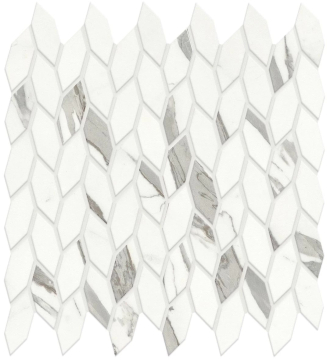Мозаика A4WQ Marvel Statuario Supremo Mosaico Twist Silk 30.5x30.5 Atlas Concorde