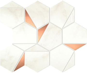 Мозаика A4WT Marvel Calacatta Delicato Gold Hex Shiny 25,1x29 Atlas Concorde