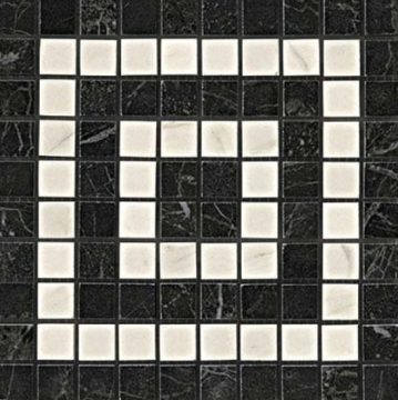 Мозаика ADRI Marvel Noir/Cremo Angolo Mosaico 18.5x18.5 Atlas Concorde