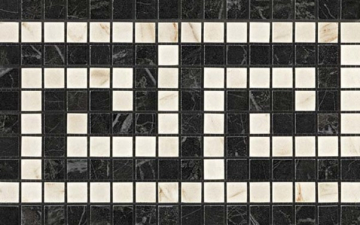 Мозаика ADRJ Marvel Noir/Cremo Greca Mosaico 18.5x30 Atlas Concorde