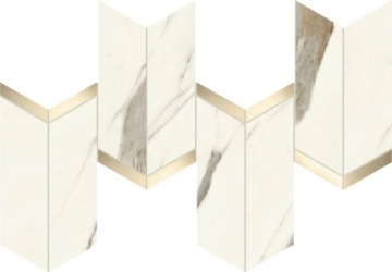 Мозаика AF8X Marvel Calacatta Sublime Mosaico Chevron Lappato 19,2x46,3 Atlas Concorde