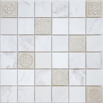 Мозаика Art Dolomiti bianco MAT 48x48x8 300x300x8 Caramelle Mosaic