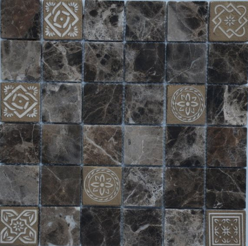 Мозаика Art Emperador dark MAT 48x48x8 300x300x8 Caramelle Mosaic