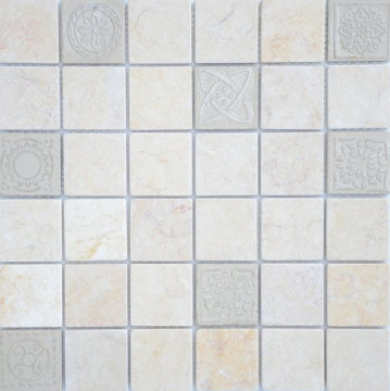 Мозаика Art Travertino silver MAT 48x48x8 300x300x8 Caramelle Mosaic