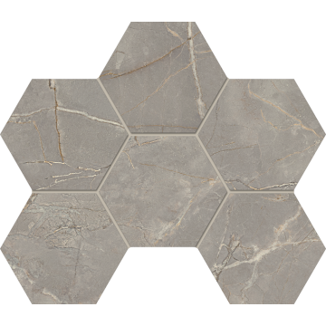 Мозаика BR03 Bernini Hexagon Grey Мозаика неполированная 25x28,5 Estima