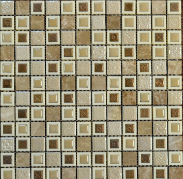 Мозаика CSR 096 Керамика и камень 30x30 (чип 1.5x1.5+2.3x2.3) TonoMosaic