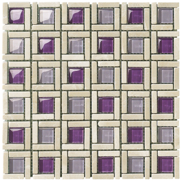 Мозаика DAO-08 стекло + камень (2.3х2.3, 3.5х0.8) 30х30 DAO