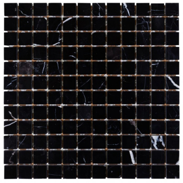 Мозаика DAO-605-23-8 Nero Marquina 2.3х2.3 30х30 DAO