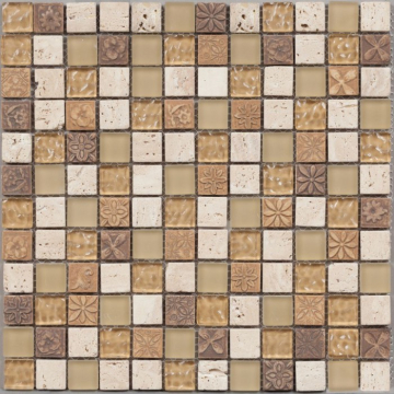 Мозаика DAO-66 стекло+камень 2.3х2.3 30х30 DAO