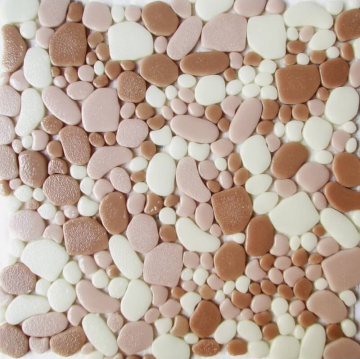 Мозаика E-046 Gravel бежево-белый микс гравий антислип 30.5x30.5 Keramissimo