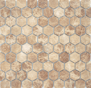 Мозаика Emperador light MAT hex 18x30x6 285x305x6 Caramelle Mosaic