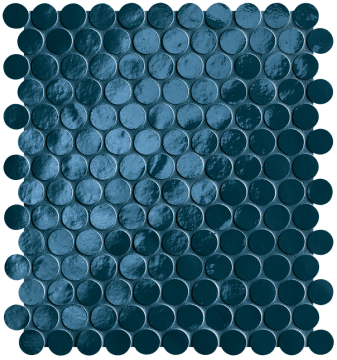 Мозаика fROH Glim Blu Navy Round Mosaico Brillante 29,5x32,5 FAP Ceramiche