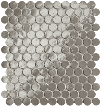 Мозаика fROJ Glim Grigio Fumo Round Mosaico Brillante 29,5x32,5 FAP Ceramiche