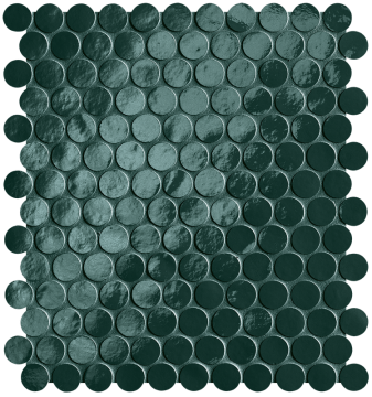 Мозаика fROM Glim Petrolio Round Mosaico Brillante 29,5x32,5 FAP Ceramiche