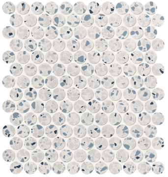 Мозаика fRUB Glim Gemme Azzurro Round Mosaico Matt 29,5х32,5 FAP Ceramiche