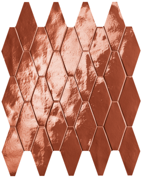 Мозаика fRXE Glim Rosso Cuore Rombi Mosaico Brillante 31x35,5 FAP Ceramiche