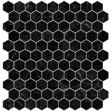 Мозаика Hex Supreme Marquina 30.7х31.7 Vidrepur