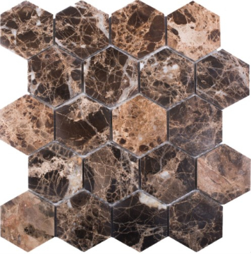 Мозаика HEXAGON DARK EMPERADOR POLISHED 28,2х26 StarMosaic