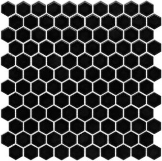 Мозаика HG143 Hexagon Mosaic Black 2,65 30x30 Serapool