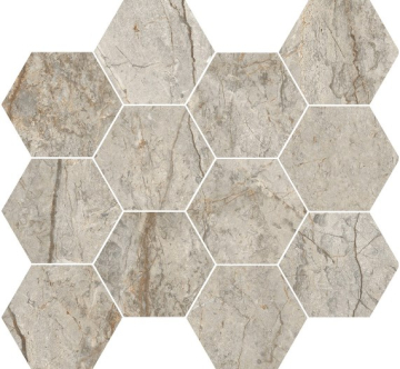 Мозаика J88877 Canova Esagona Oxford Grey Lapp 35x30.3 RHS (Rondine) Ceramiche