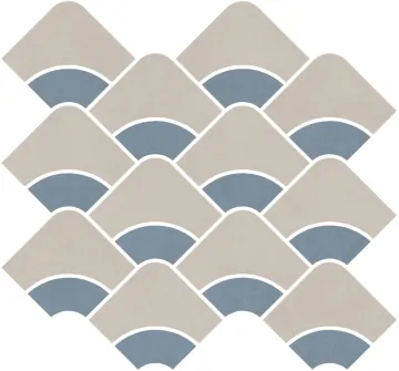 Мозаика KMD2HID005BR Декор Таделакт наборный серый светлый, синий светлый матовый обрезной 30x28x0,9 Kerama Marazzi