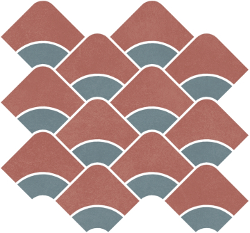 Мозаика KMD2HID012BR Декор Таделакт наборный красный, бирюзовый матовый обрезной 30x28x0,9 Kerama Marazzi