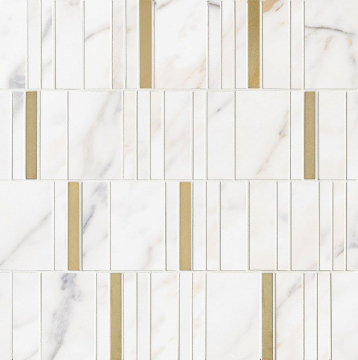 Мозаика M8HD Allmarble Wall Golden White Mosaico Barcode Lux 40х40 MARAZZI Italy