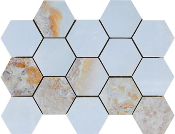 Мозаика MALLA HEX CR. LUX DANAE OPALO 32,5x22,5 Pamesa
