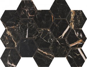 Мозаика MALLA HEX CR. LUX ILIRIA NERO 32,5x22,5 Pamesa