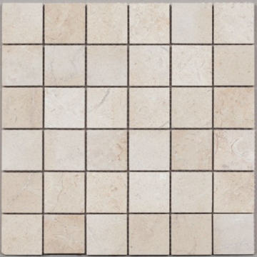 Мозаика МБ-П6-48 мрамор Cream Marfil 4.8*4.8 30*30 Геомозаика