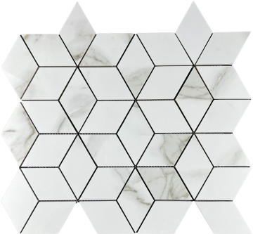 Мозаика Mosaic Statuario Eva 3d diamond 37.1x34.7 Velsaa