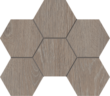 Мозаика Мозаика KW02 Kraft Wood Light Grey Hexagon структурированный 25x28,5 Estima