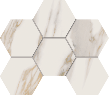 Мозаика Мозаика RM01 Miramare White Hexagon неполированный 25x28,5 Estima