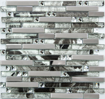 Мозаика MS-623 метал стекло (15,48*98*8) 298*305 NSmosaic