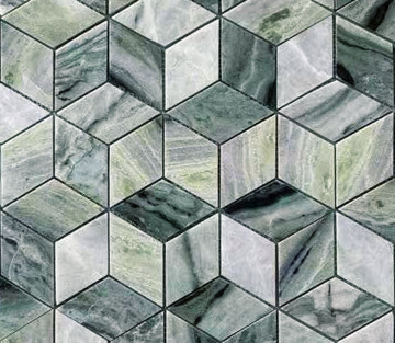 Мозаика Onice Verde oliva POL diamond 96x55x7 298x259 Caramelle Mosaic