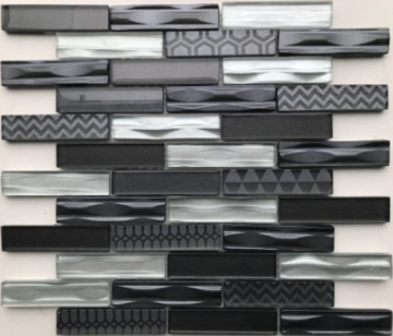 Мозаика Optima Grey (стекло) 23*98 300*300 Bonaparte