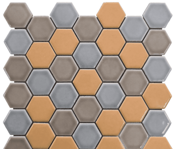 Мозаика Orange Hexagon mix 30.15х30.15 Bars Crystal