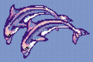 Мозаика Панно PAREJA DELFINES 2850x1900 (на сетке) Vidrepur