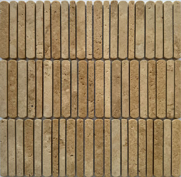 Мозаика PIX 358 Yellow Travertine Полированная 10/12/15*100 300х305x8 Pixmosaic