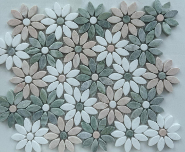 Мозаика PIX1006 Thite,Jet Green,Pink Rose сетка 325х290x8 Pixmosaic