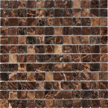 Мозаика PIX217 Dark Emperador из мрамора полированная 23x23 305х305x6 Pixmosaic