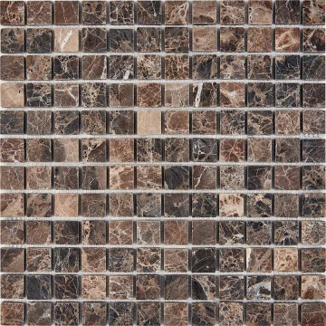 Мозаика PIX220 Dark Emperador из мрамора матовая 23x23 305х305x6 Pixmosaic