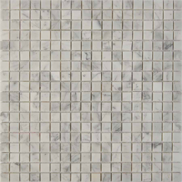 Мозаика PIX241 Bianco carrara из мрамора полированная 15x15 305х305x4 Pixmosaic