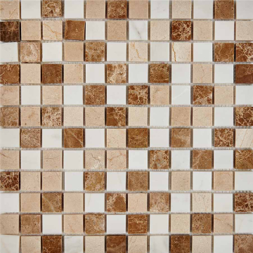 Мозаика PIX278 Light Еmperador, Dolomiti Bianco, Crema Nova из мрамора полированная 23x23 305х305x6 Pixmosaic