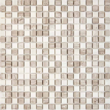 Мозаика PIX280 White Wooden, Dolomiti Bianco из мрамора полированная 15x15 305х305x4 Pixmosaic