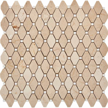 Мозаика PIX285 Cream marfil, Thassos White из мрамора полированная 39x24 286х295x7 Pixmosaic
